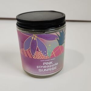 Bath & Body Works Pink Pineapple Sunrise Candle 1‎ Wick 7 oz Deco Ambience NEW